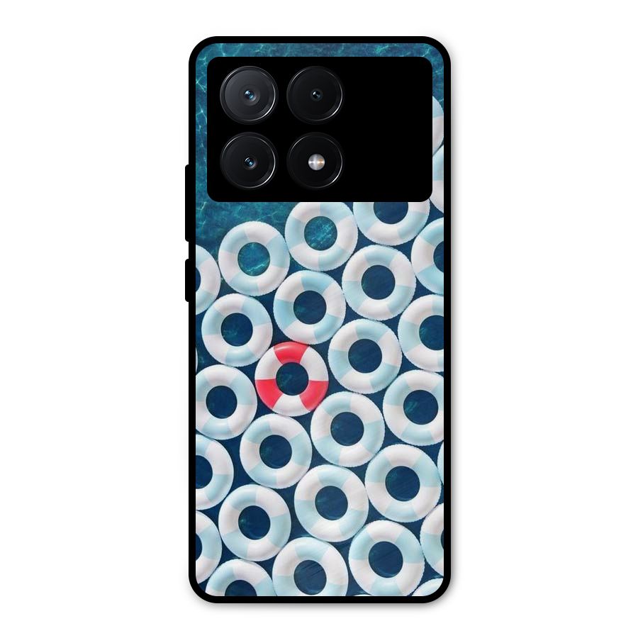 Light Blue Allure Metal Back Case for Poco X6 Pro