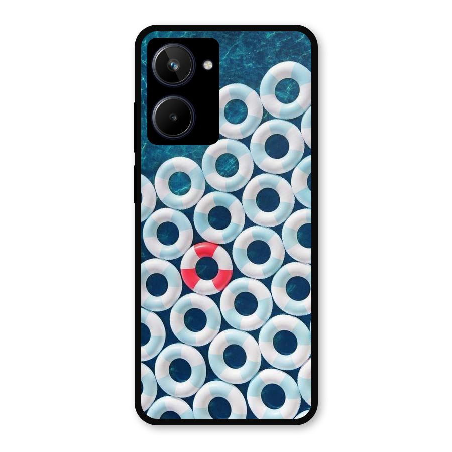 Light Blue Allure Metal Back Case for Realme 10