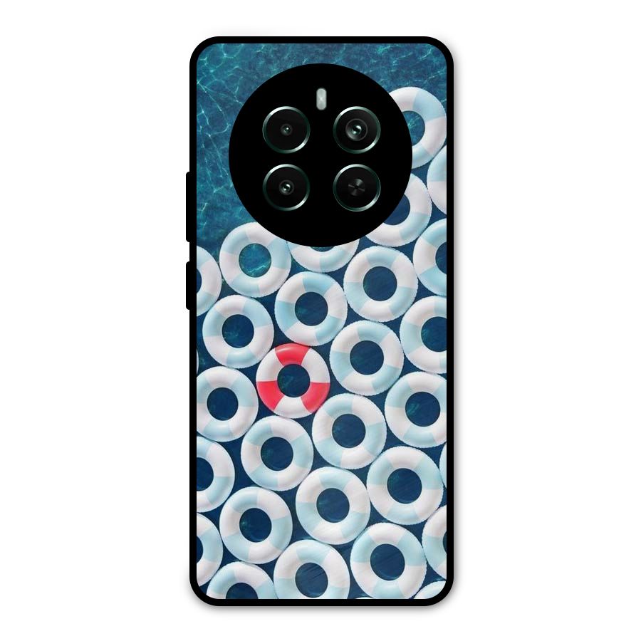 Light Blue Allure Metal Back Case for Realme 12 Pro Plus