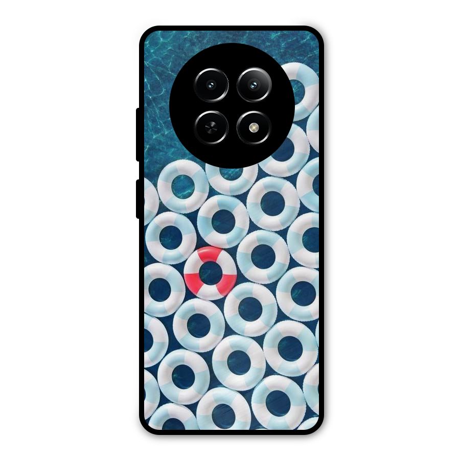 Light Blue Allure Metal Back Case for Realme 12x 5G