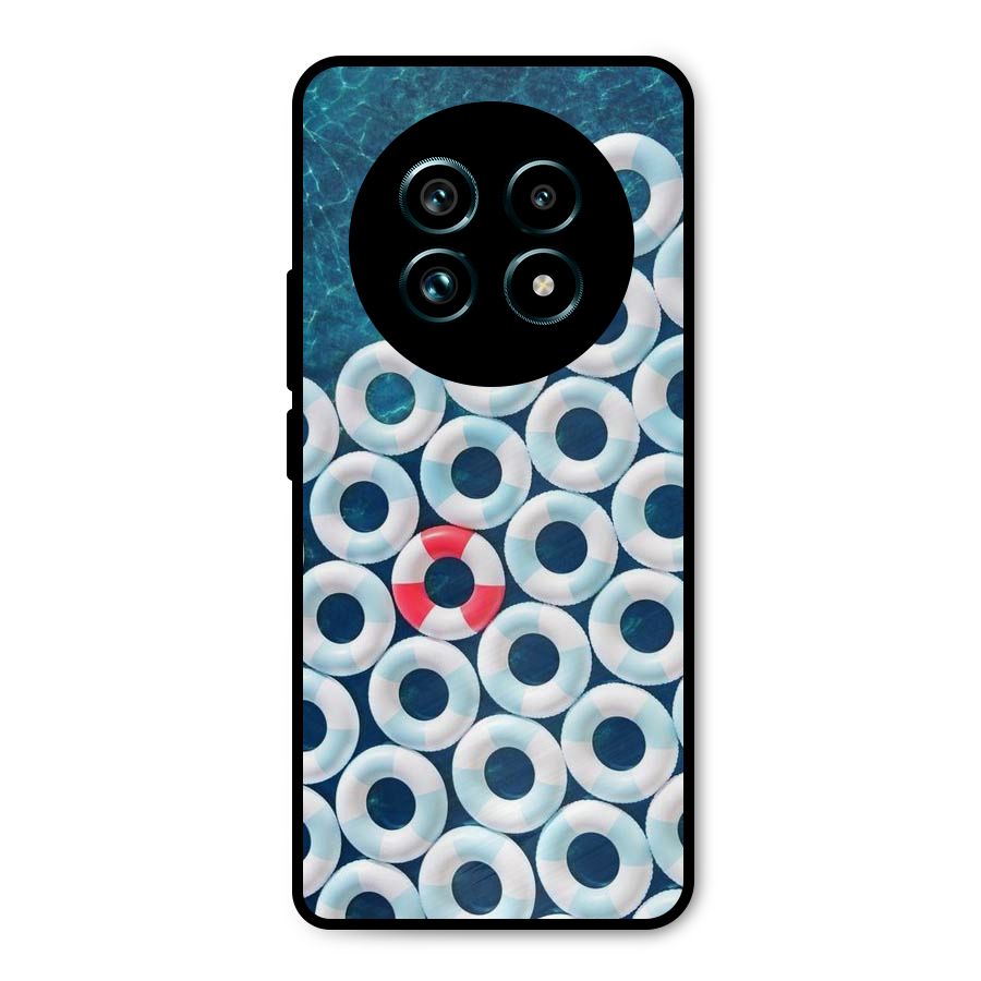 Light Blue Allure Metal Back Case for Realme 13 Pro Plus