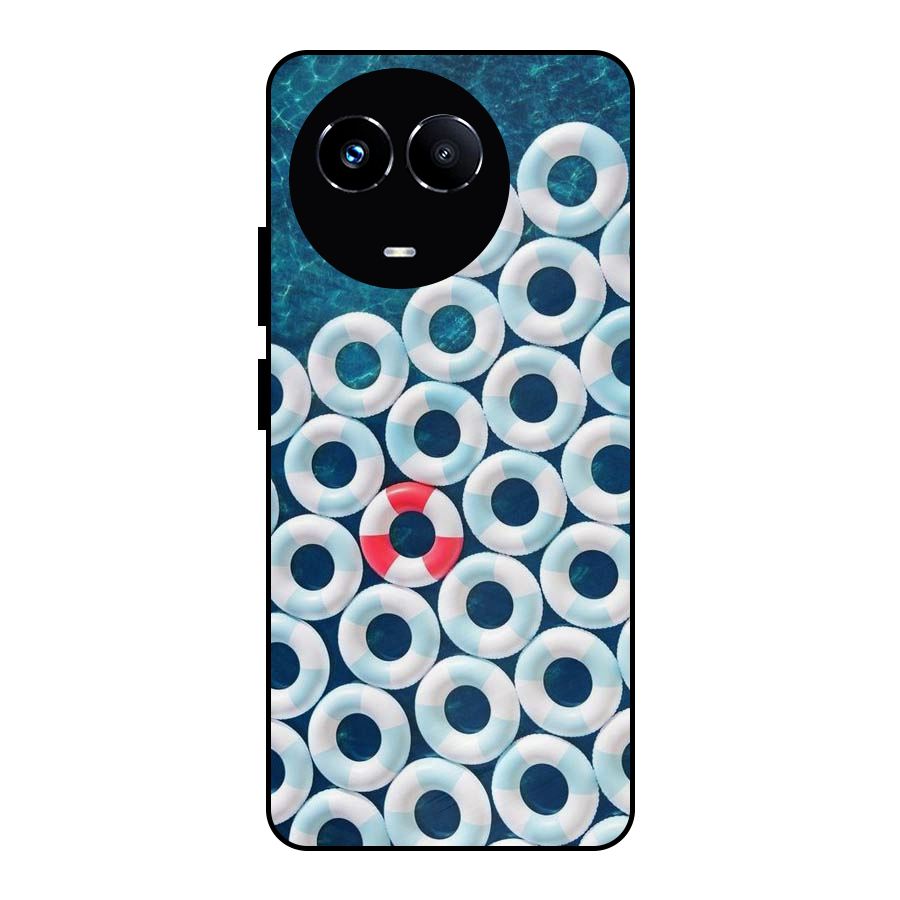 Light Blue Allure Metal Back Case for Realme Narzo 60X