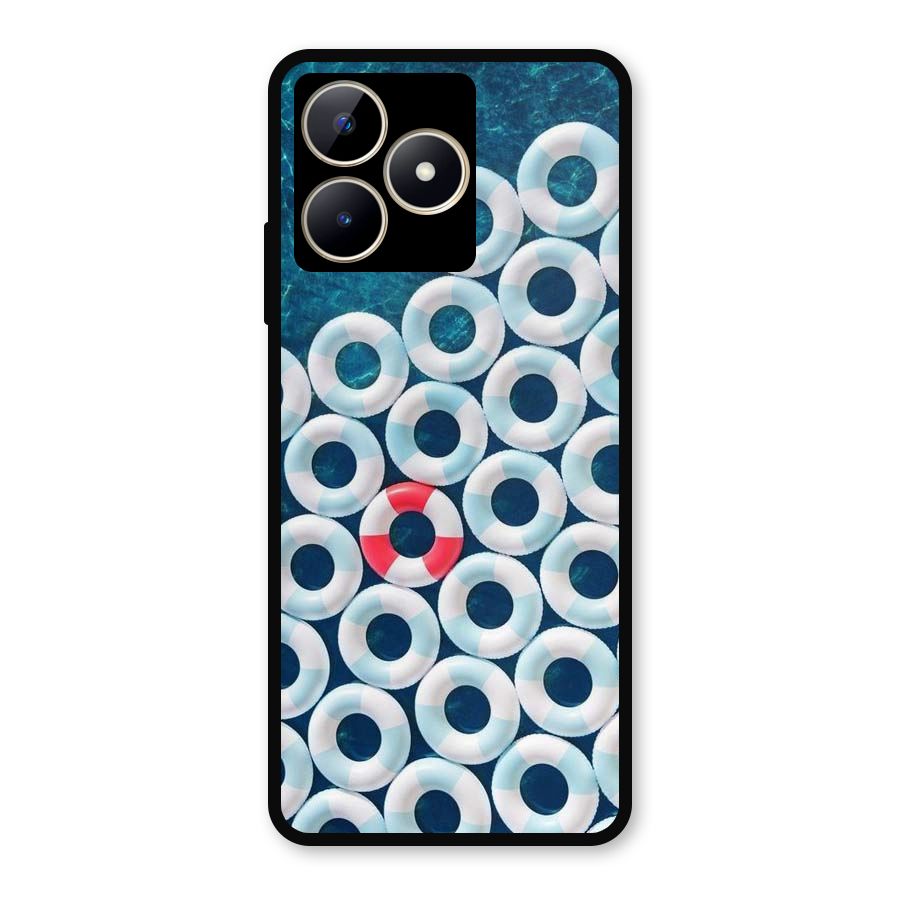 Light Blue Allure Metal Back Case for Realme Narzo N53
