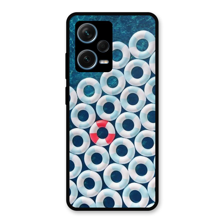 Light Blue Allure Metal Back Case for Redmi Note 12 Pro Plus 5G