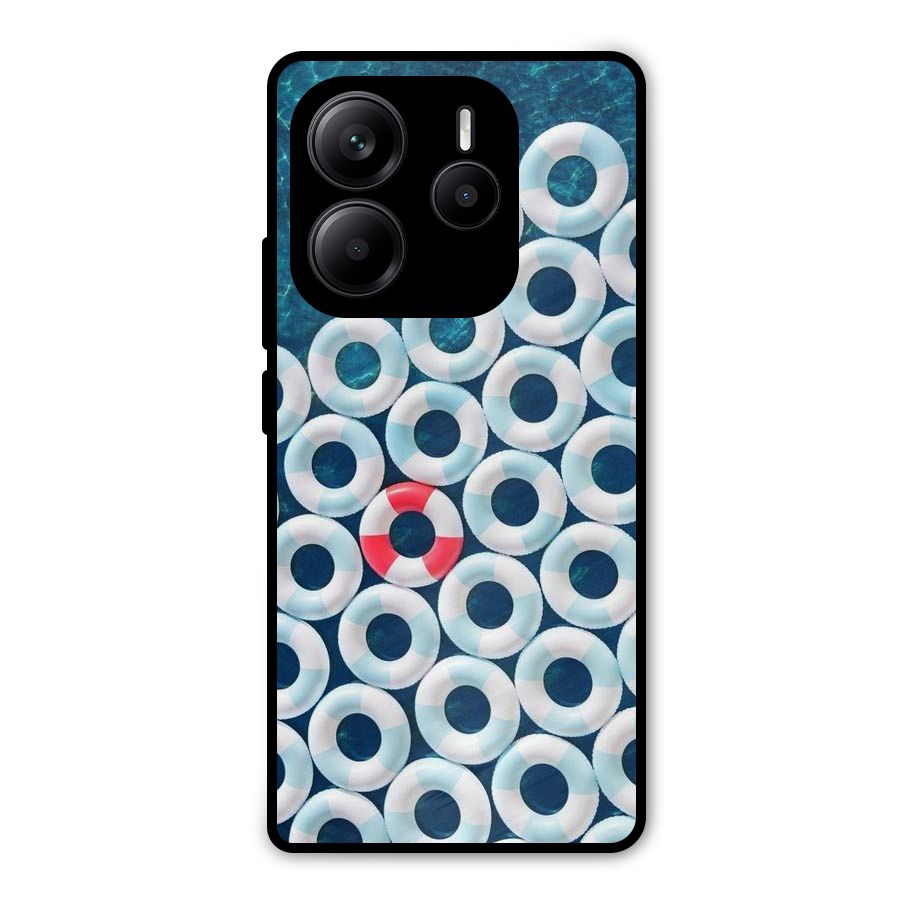 Light Blue Allure Metal Back Case for Redmi Note 14 5G