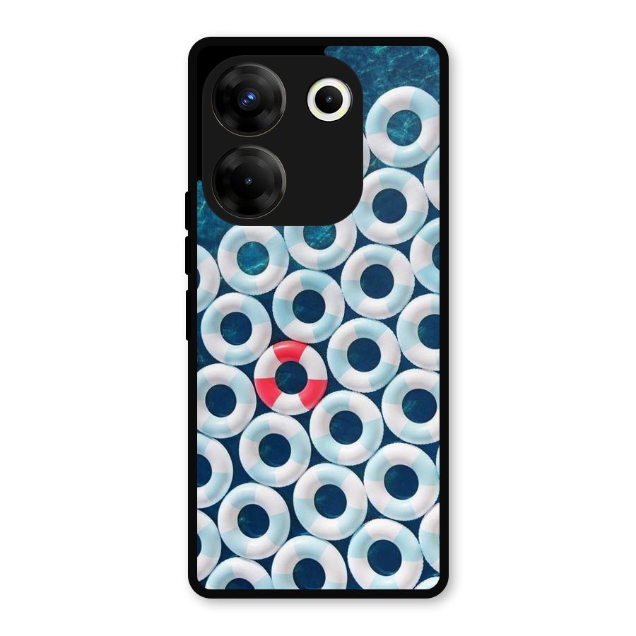 Light Blue Allure Metal Back Case for Tecno Camon 20 Pro