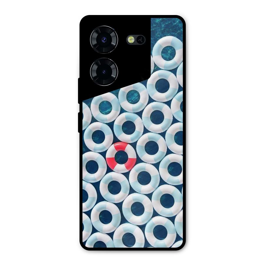 Light Blue Allure Metal Back Case for Tecno Pova 5 Pro 5G
