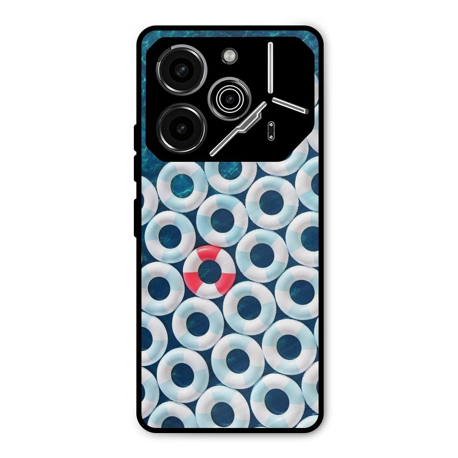 Light Blue Allure Metal Back Case for Tecno Pova 6 Pro