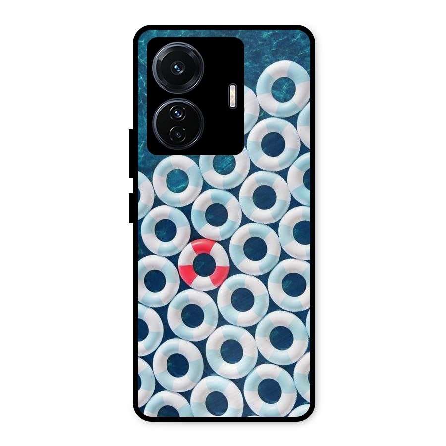 Light Blue Allure Metal Back Case for Vivo T1 Pro
