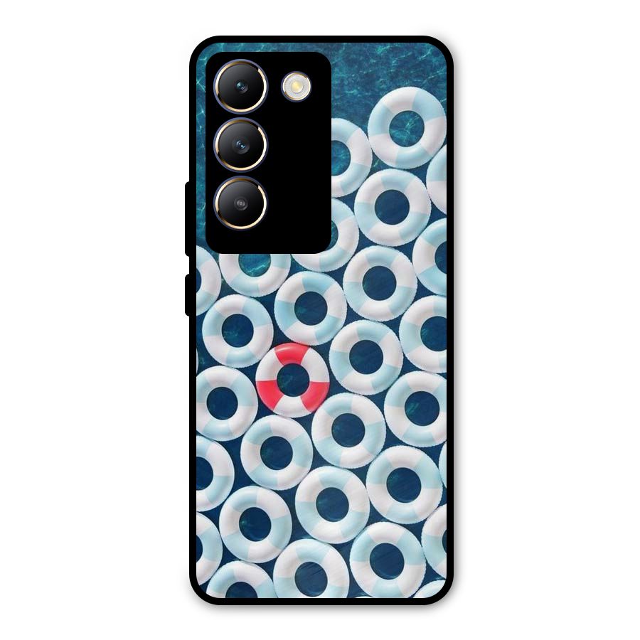Light Blue Allure Metal Back Case for Vivo T3 5G
