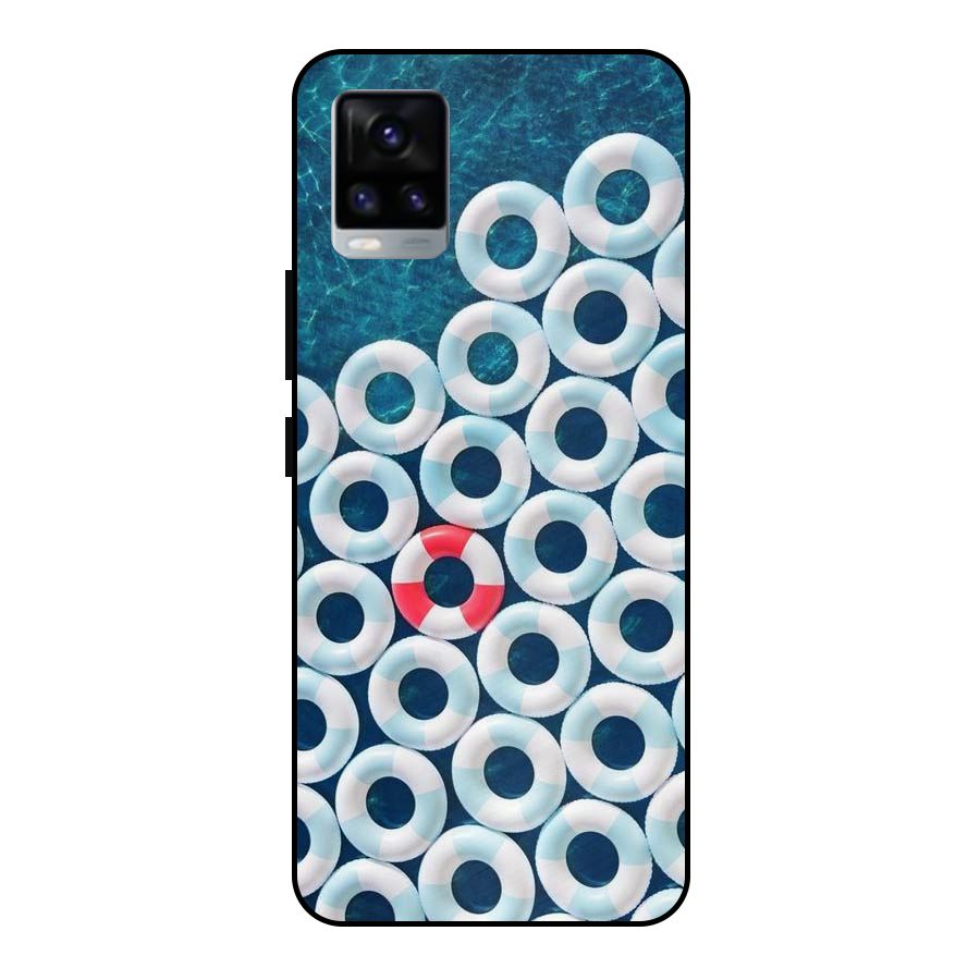 Light Blue Allure Metal Back Case for Vivo V20 2021