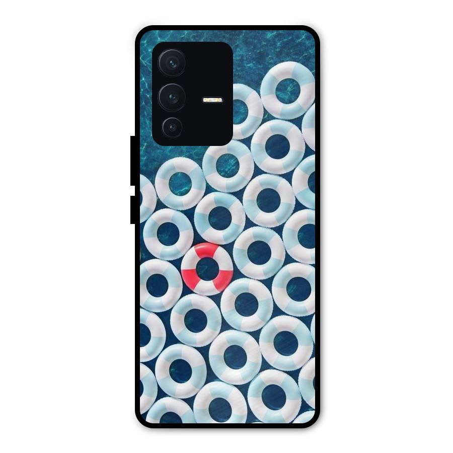 Light Blue Allure Metal Back Case for Vivo V23 Pro