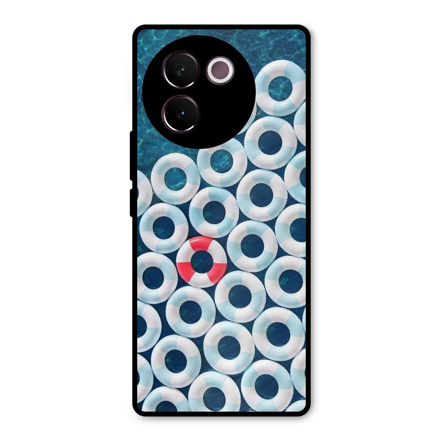 Light Blue Allure Metal Back Case for Vivo V30e