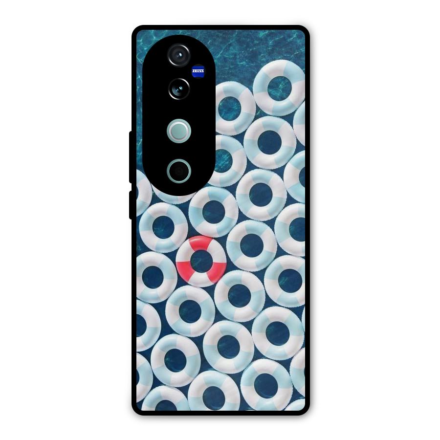 Light Blue Allure Metal Back Case for Vivo V40