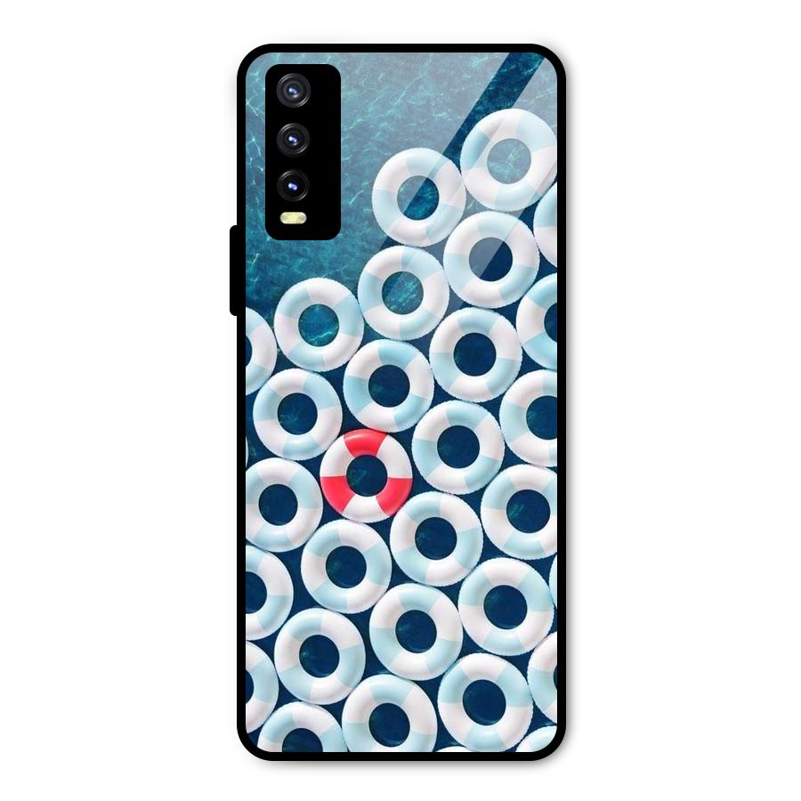 Light Blue Allure Metal Back Case for Vivo Y20g