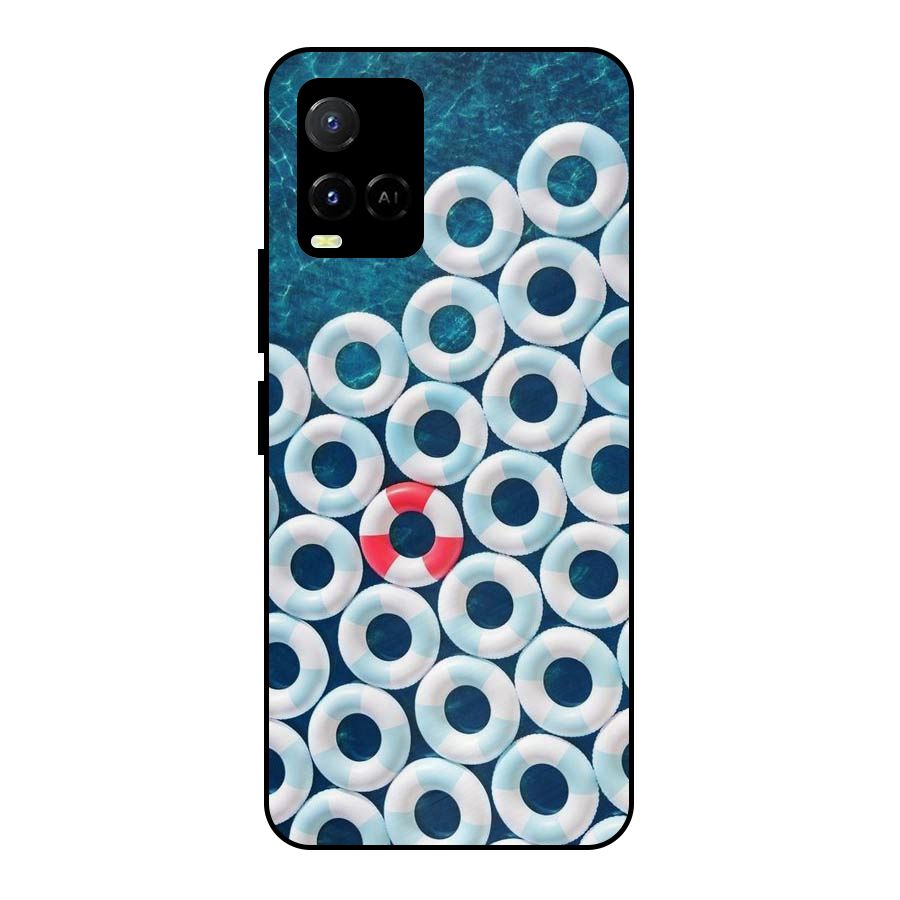 Light Blue Allure Metal Back Case for Vivo Y21T