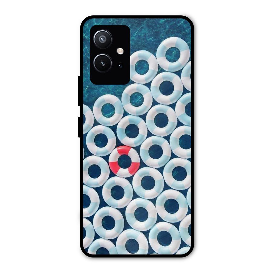 Light Blue Allure Metal Back Case for Vivo Y75 5G