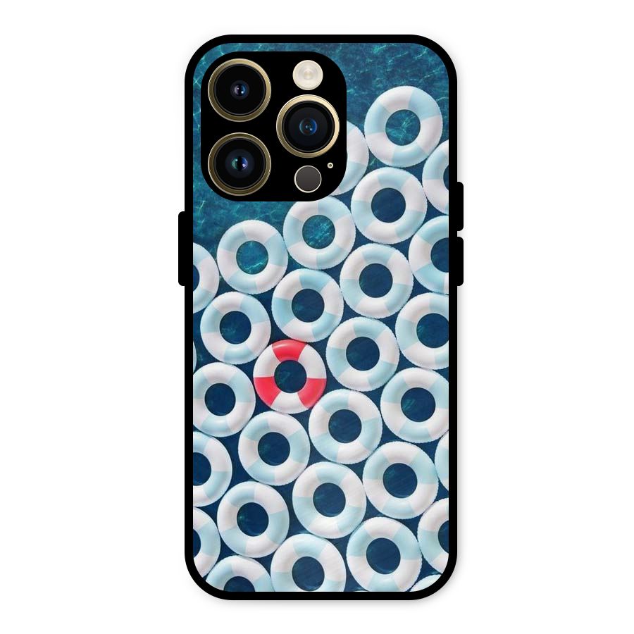 Light Blue Allure Metal Back Case for iPhone 14 Pro