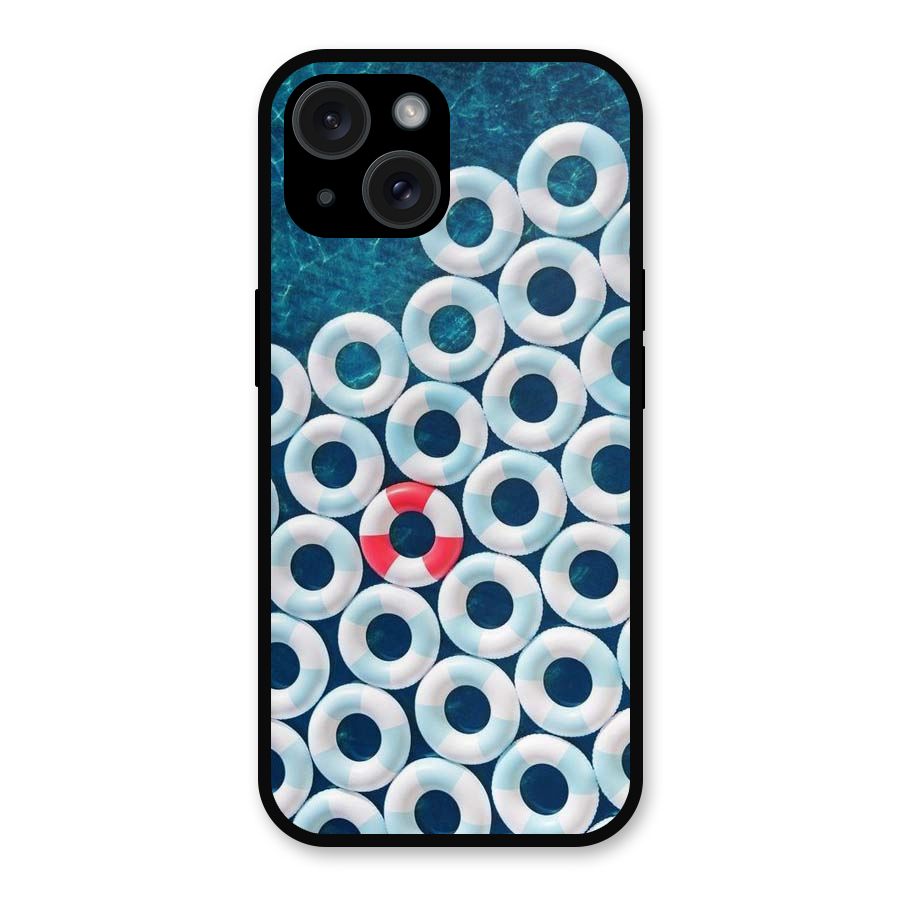 Light Blue Allure Metal Back Case for iPhone 15