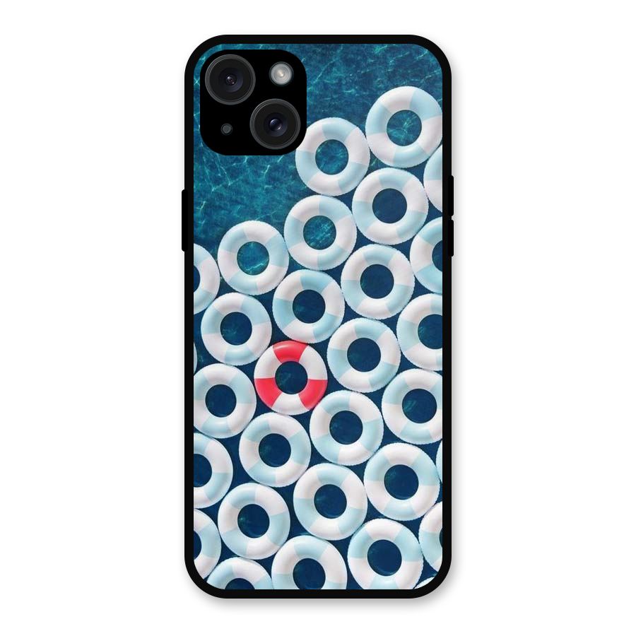 Light Blue Allure Metal Back Case for iPhone 15 Plus