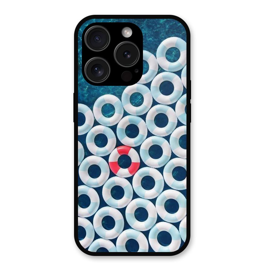 Light Blue Allure Metal Back Case for iPhone 15 Pro