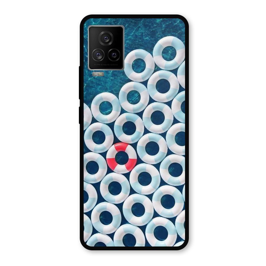 Light Blue Allure Metal Back Case for iQOO 7 Legend 5G