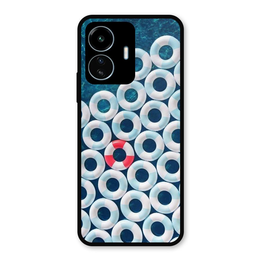 Light Blue Allure Metal Back Case for vivo iQOO Z6 Lite 5G