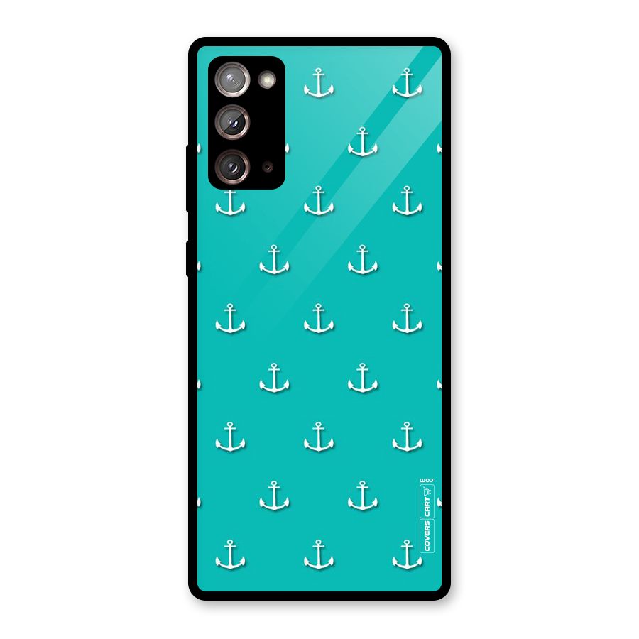 Light Blue Anchor Glass Back Case for Galaxy Note 20