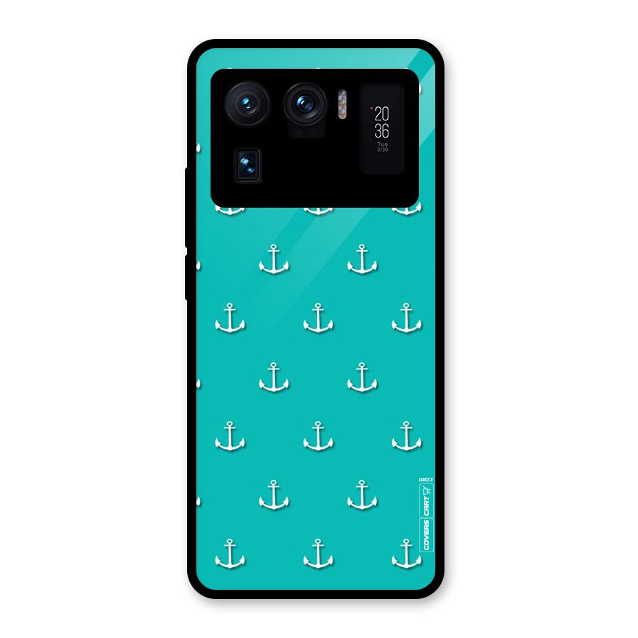 Light Blue Anchor Glass Back Case for Mi 11 Ultra