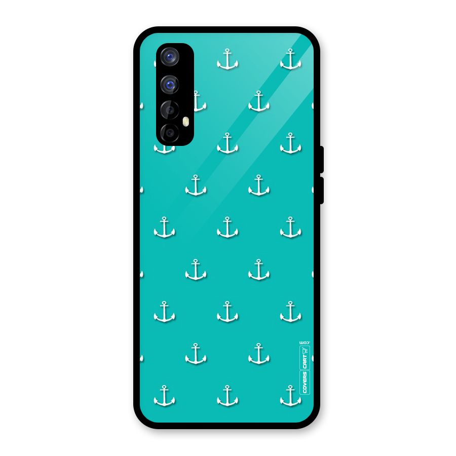 Light Blue Anchor Glass Back Case for Realme Narzo 20 Pro