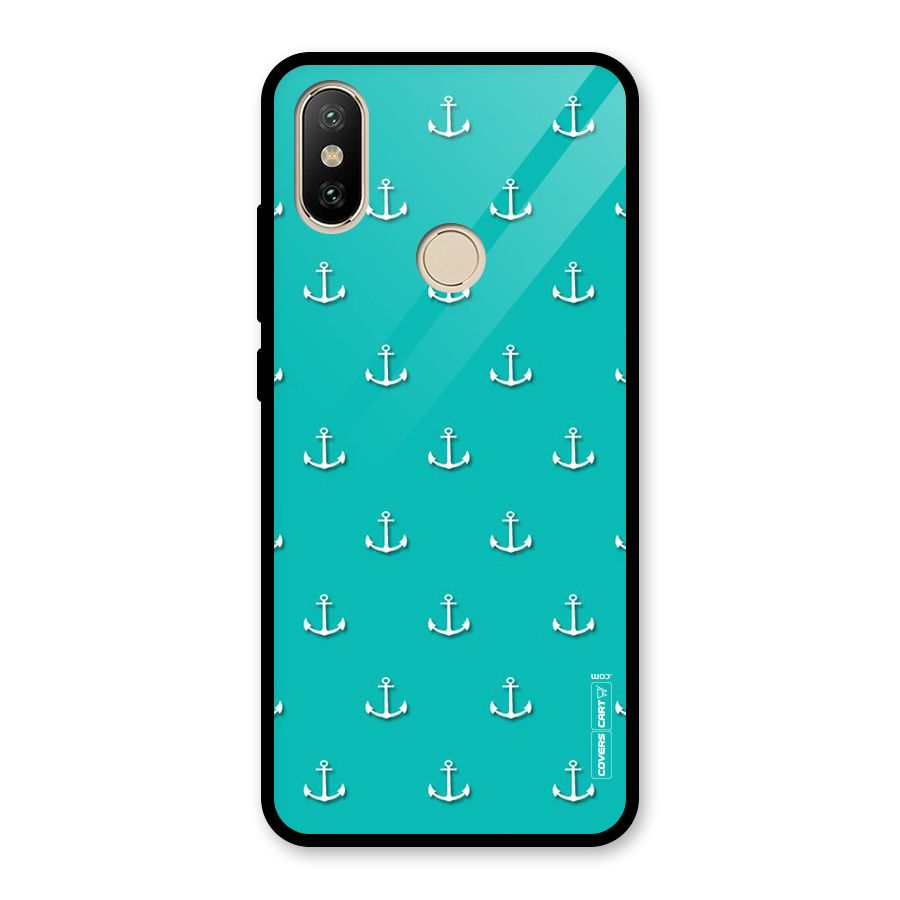 Light Blue Anchor Glass Back Case for Redmi A2