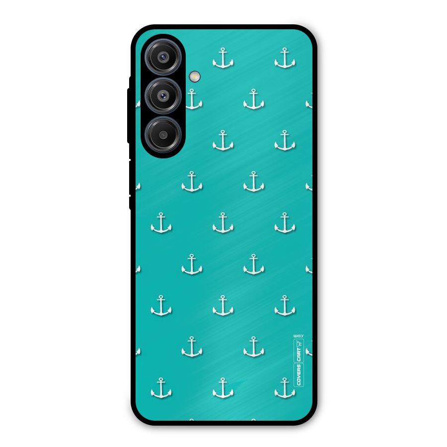 Light Blue Anchor Metal Back Case for Galaxy A16 5G