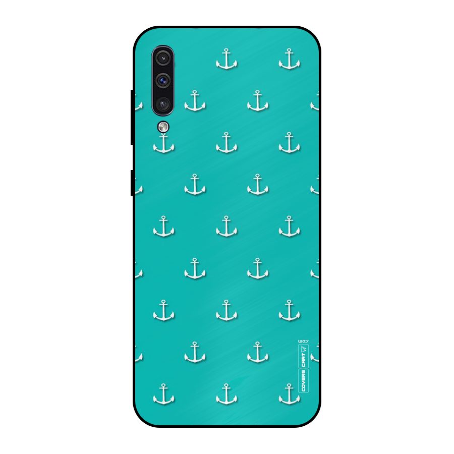 Light Blue Anchor Metal Back Case for Galaxy A30s