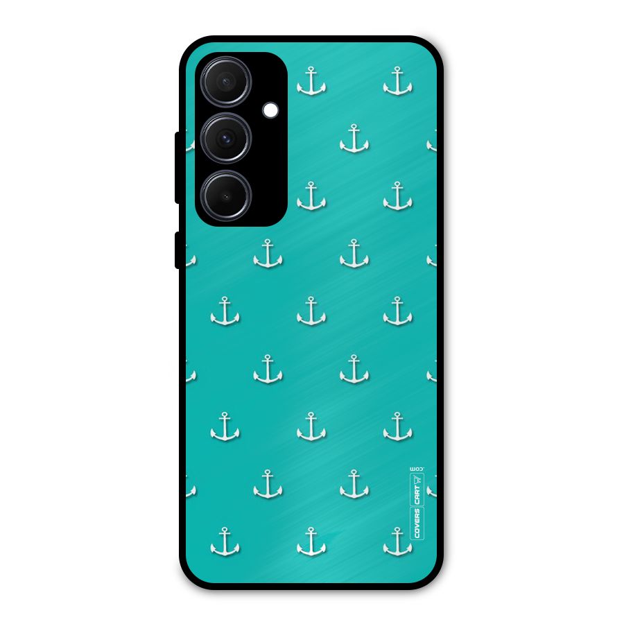 Light Blue Anchor Metal Back Case for Galaxy A35