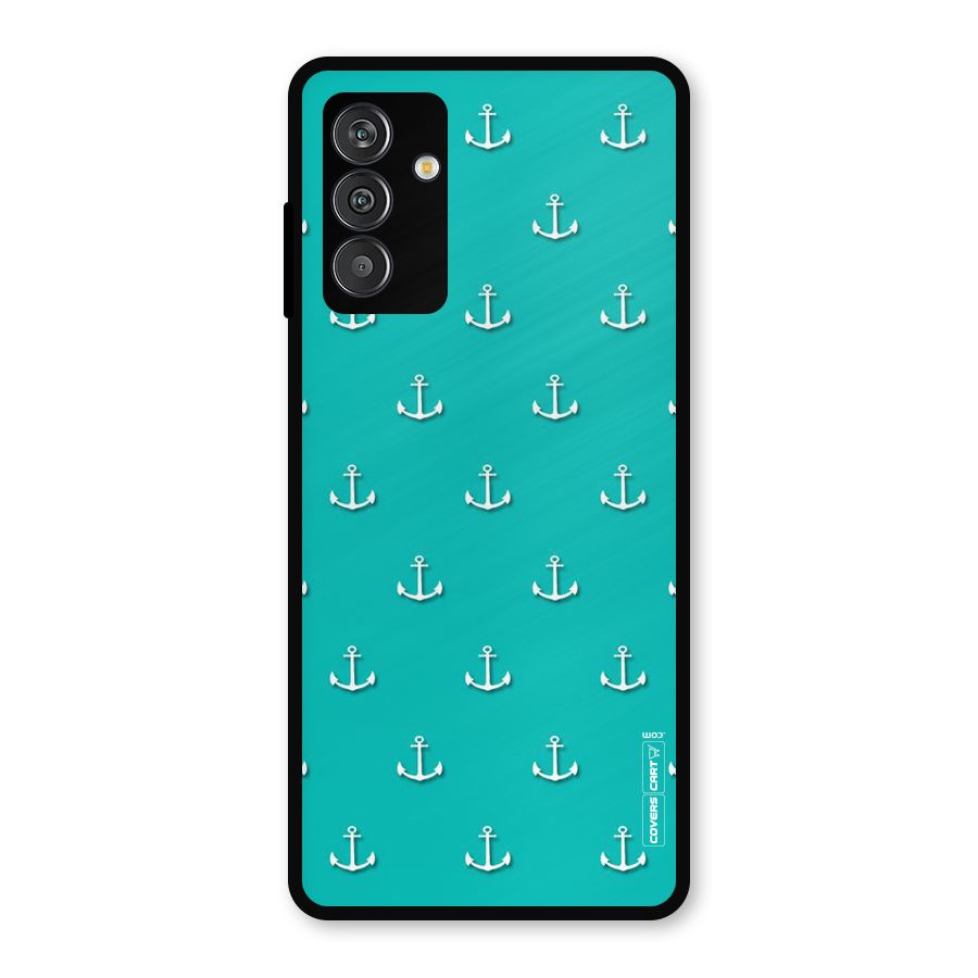 Light Blue Anchor Metal Back Case for Galaxy F13