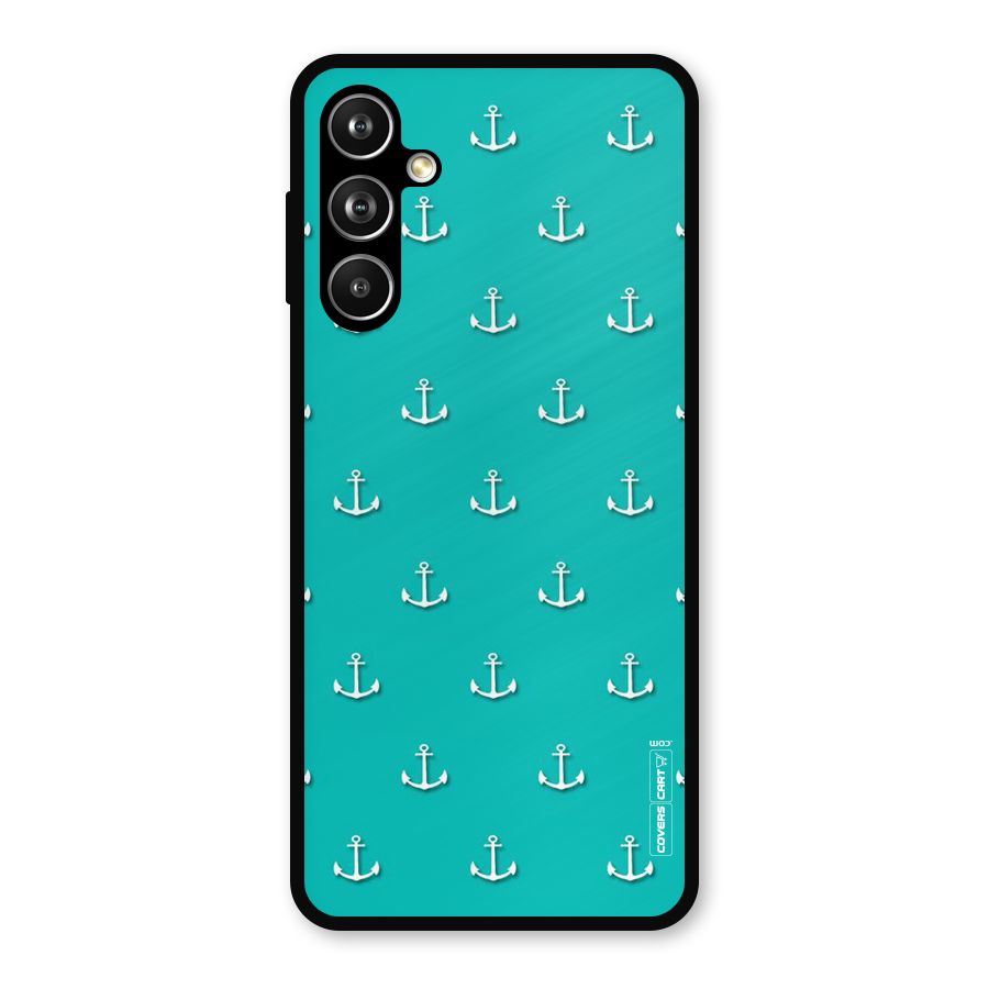 Light Blue Anchor Metal Back Case for Galaxy F54