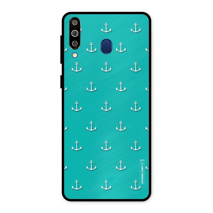 Light Blue Anchor Metal Back Case for Galaxy M30