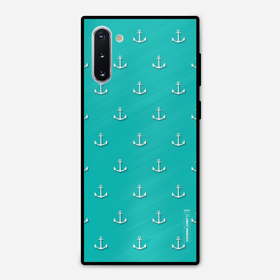 Light Blue Anchor Metal Back Case for Galaxy Note 10