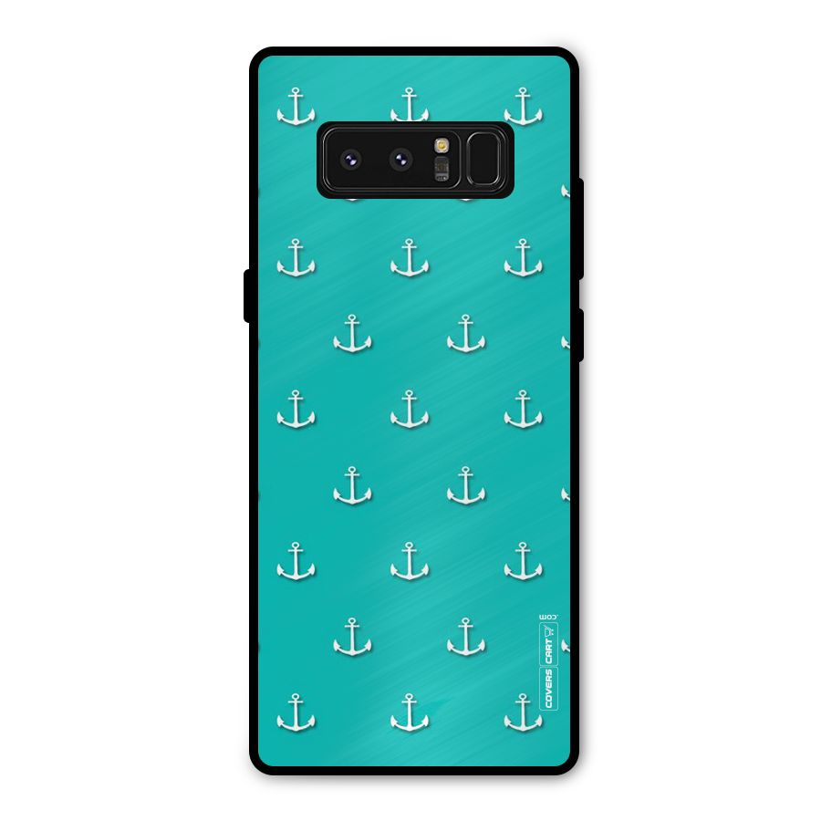 Light Blue Anchor Metal Back Case for Galaxy Note 8