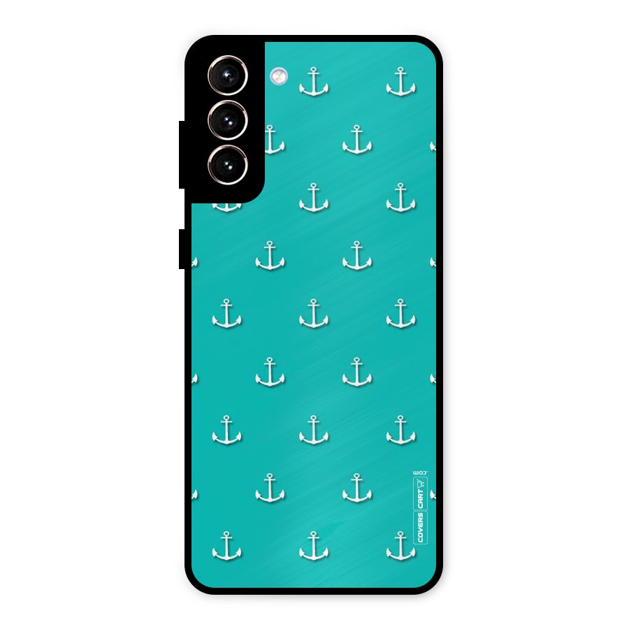Light Blue Anchor Metal Back Case for Galaxy S21 Plus