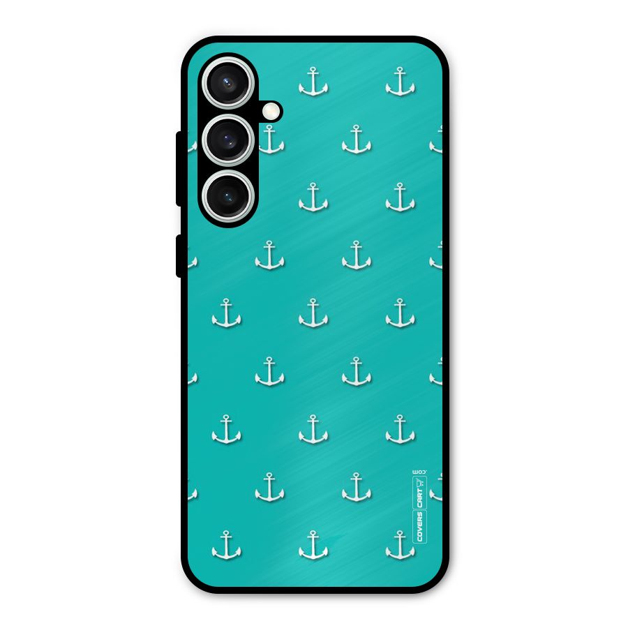Light Blue Anchor Metal Back Case for Galaxy S23 FE