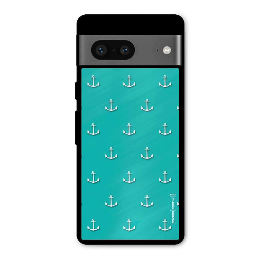 Light Blue Anchor Metal Back Case for Google Pixel 7