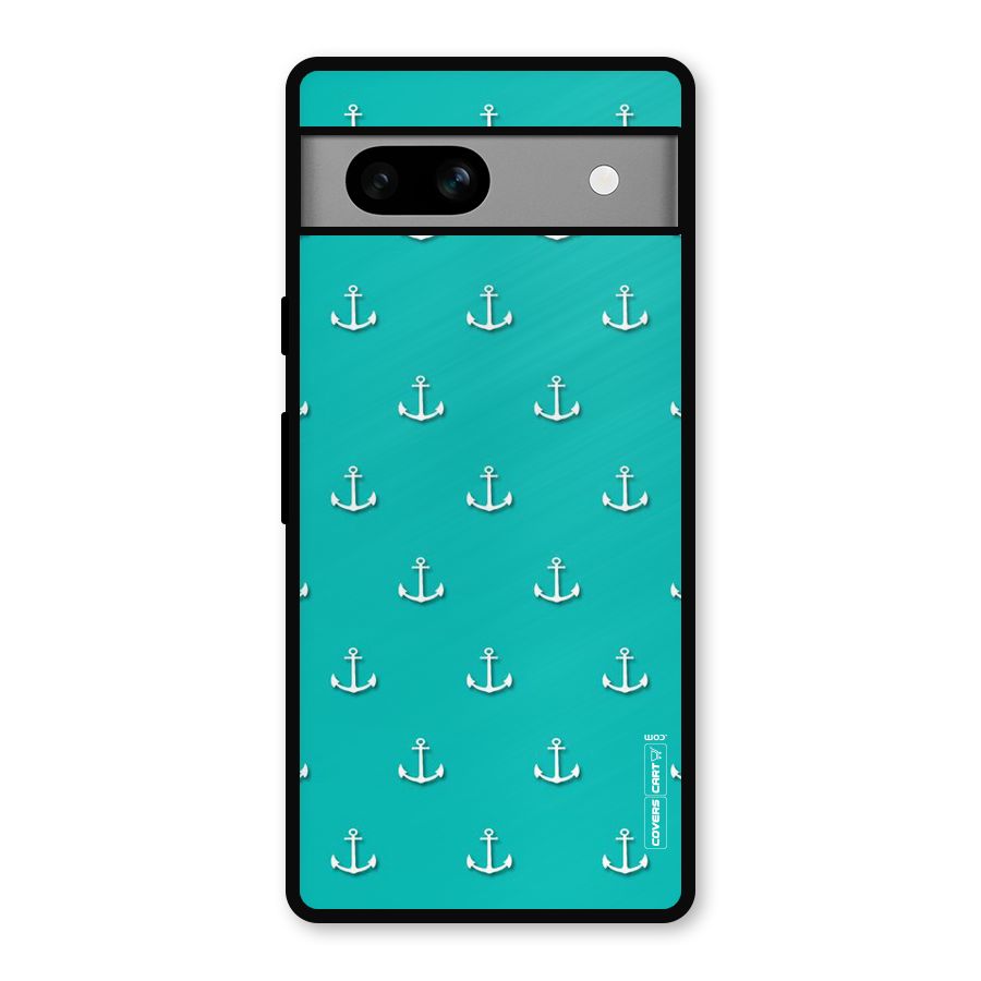 Light Blue Anchor Metal Back Case for Google Pixel 7a