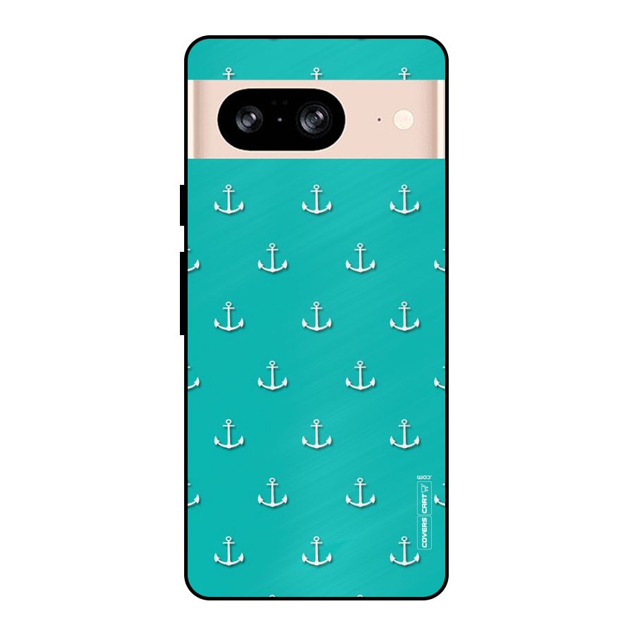 Light Blue Anchor Metal Back Case for Google Pixel 8