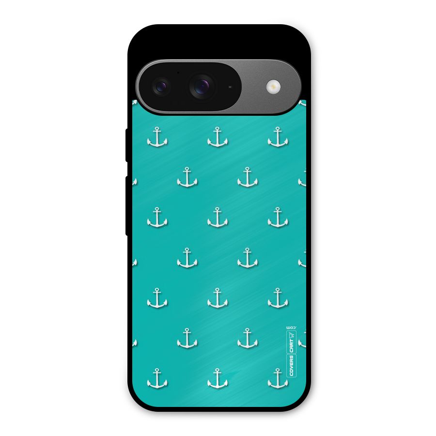 Light Blue Anchor Metal Back Case for Google Pixel 9