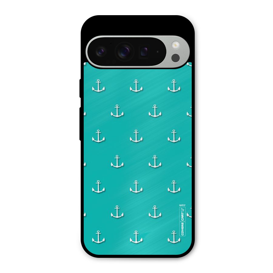 Light Blue Anchor Metal Back Case for Google Pixel 9 Pro XL