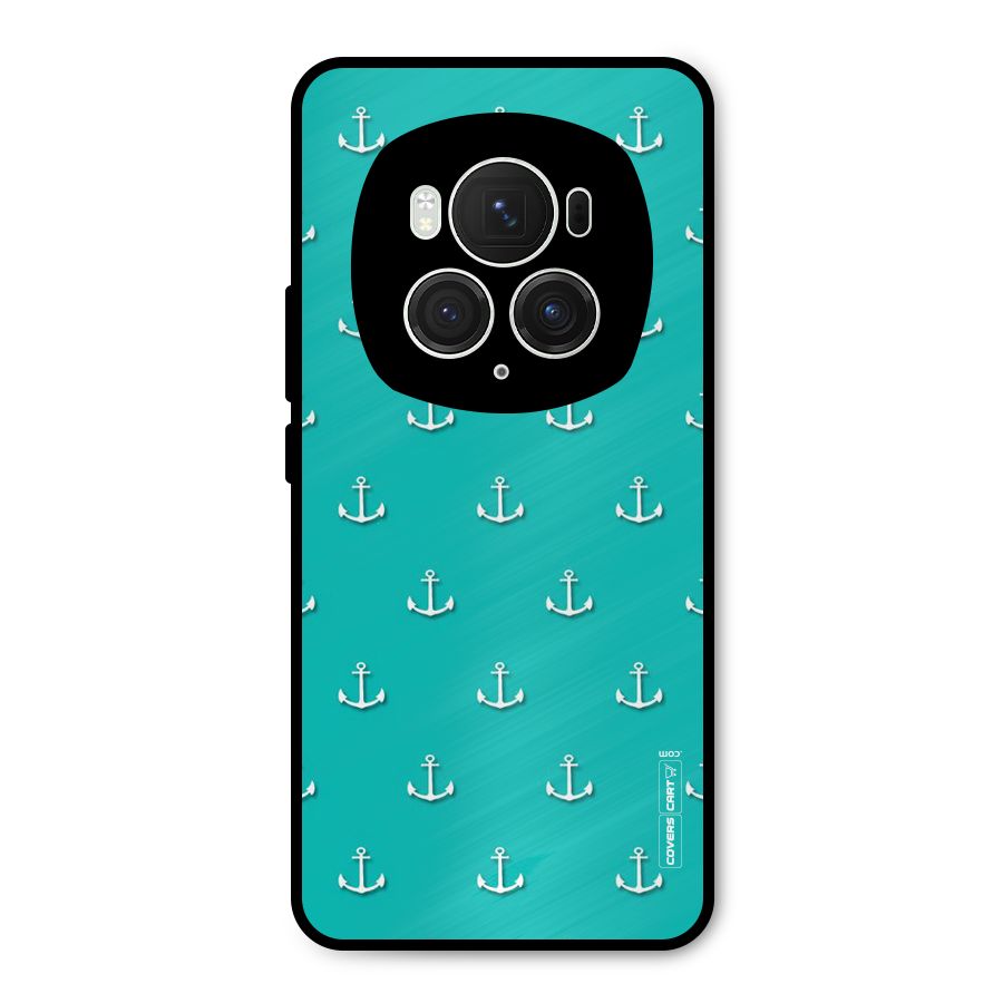 Light Blue Anchor Metal Back Case for Honor Magic6 Pro