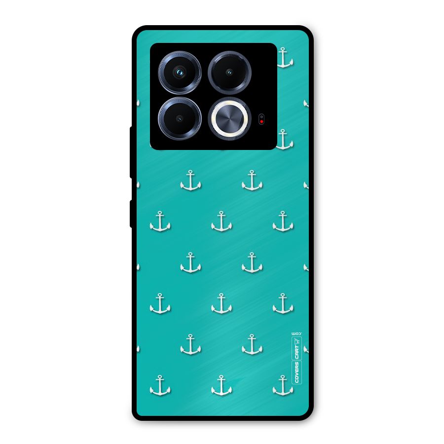 Light Blue Anchor Metal Back Case for Infinix Note 40 5G