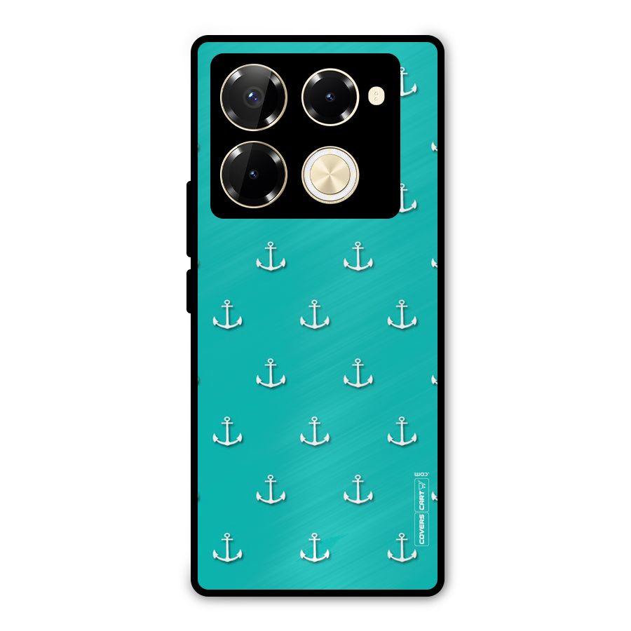 Light Blue Anchor Metal Back Case for Infinix Note 40 Pro Plus
