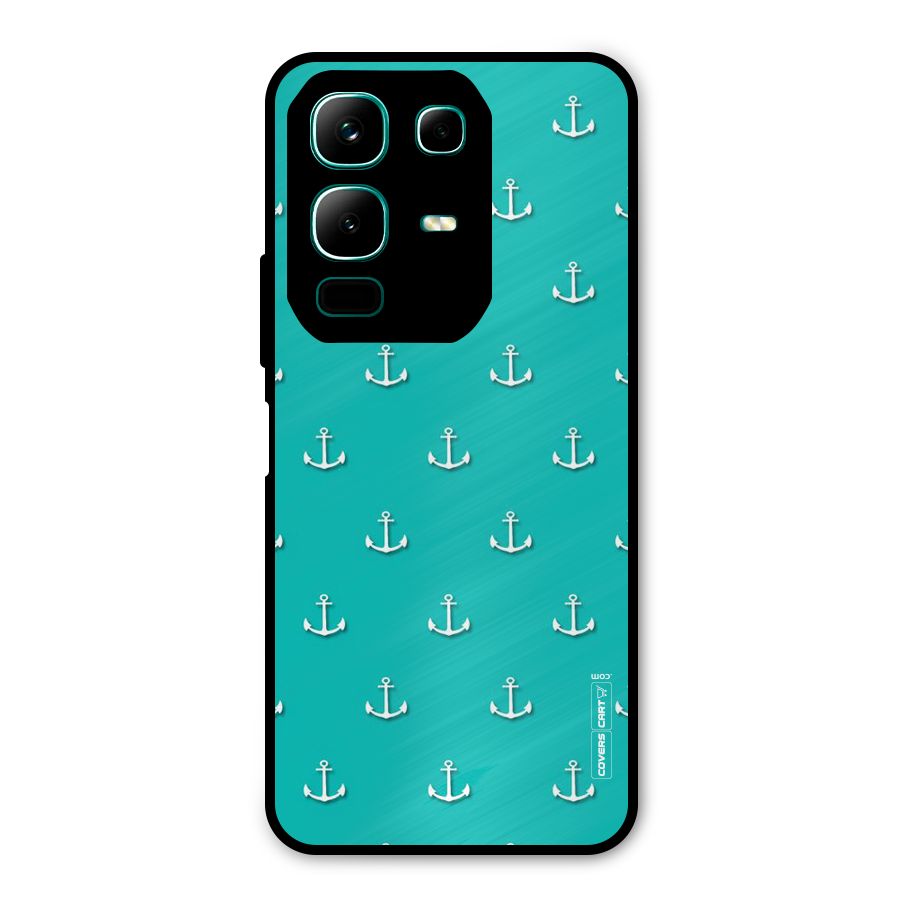 Light Blue Anchor Metal Back Case for Infinix Note 50x